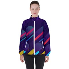 Colorful-abstract-background Women s High Neck Windbreaker by Vaneshart