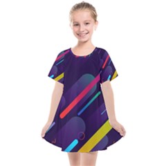 Colorful-abstract-background Kids  Smock Dress