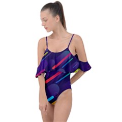 Colorful-abstract-background Drape Piece Swimsuit