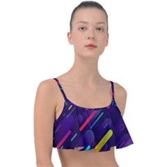 Colorful-abstract-background Frill Bikini Top