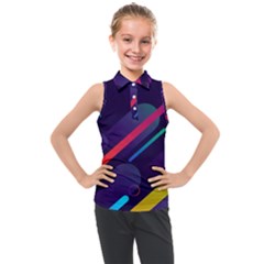 Colorful-abstract-background Kids  Sleeveless Polo Tee