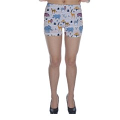 Wild Animals Seamless Pattern Skinny Shorts by Vaneshart