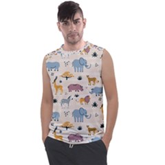 Wild Animals Seamless Pattern Men s Regular Tank Top