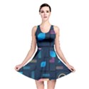 Gradient geometric shapes dark background Reversible Skater Dress View1