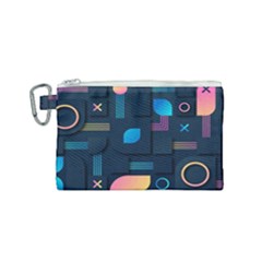 Gradient Geometric Shapes Dark Background Canvas Cosmetic Bag (small)