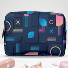 Gradient Geometric Shapes Dark Background Make Up Pouch (medium) by Vaneshart