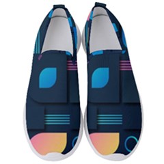 Gradient Geometric Shapes Dark Background Men s Slip On Sneakers by Vaneshart