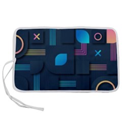 Gradient Geometric Shapes Dark Background Pen Storage Case (m)