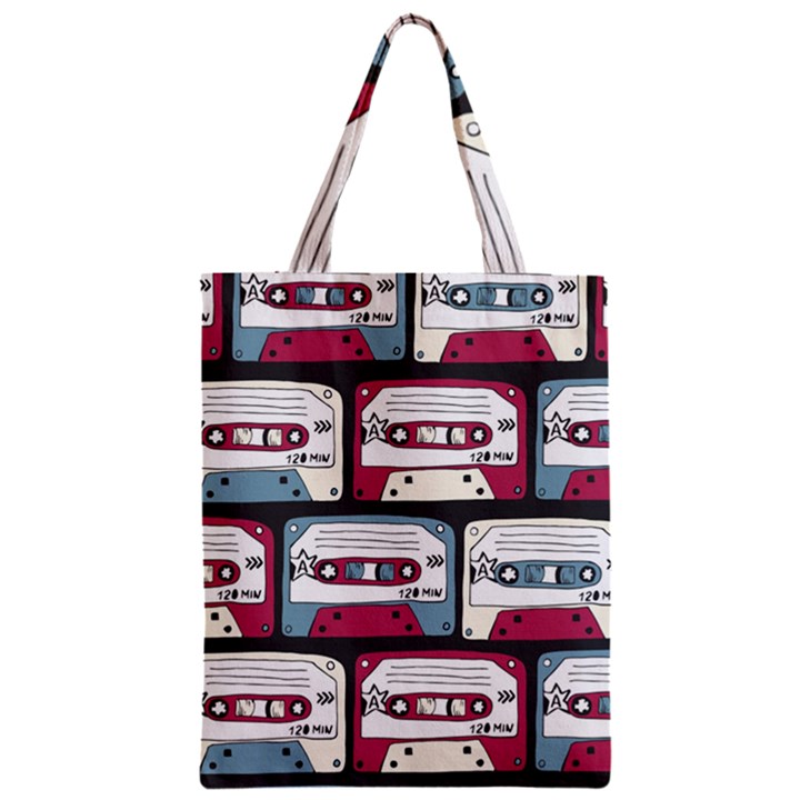 Music symbols rock music seamless pattern Zipper Classic Tote Bag