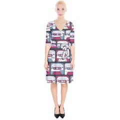 Music Symbols Rock Music Seamless Pattern Wrap Up Cocktail Dress by Vaneshart