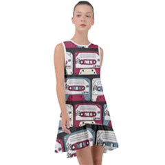 Music Symbols Rock Music Seamless Pattern Frill Swing Dress