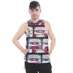 Music Symbols Rock Music Seamless Pattern Men s Sleeveless Hoodie