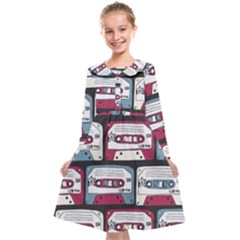 Music Symbols Rock Music Seamless Pattern Kids  Midi Sailor Dress