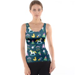 Cute Babies Toys Seamless Pattern Tank Top by Vaneshart