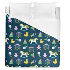 Cute Babies Toys Seamless Pattern Duvet Cover (queen Size) by Vaneshart