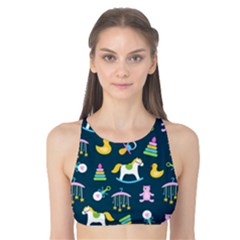 Cute Babies Toys Seamless Pattern Tank Bikini Top by Vaneshart