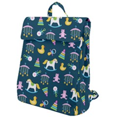 Cute Babies Toys Seamless Pattern Flap Top Backpack by Vaneshart