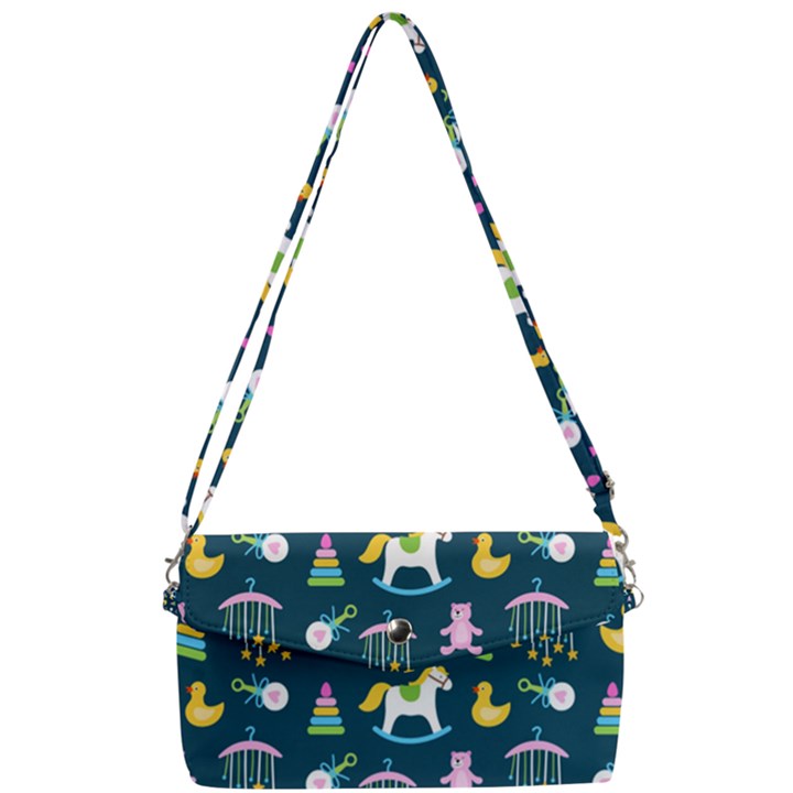 Cute babies toys seamless pattern Removable Strap Clutch Bag