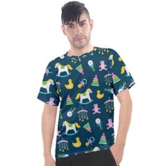 Cute Babies Toys Seamless Pattern Men s Sport Top