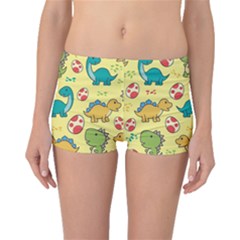 Seamless Pattern With Cute Dinosaurs Character Boyleg Bikini Bottoms by Vaneshart