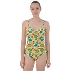 Seamless Pattern With Cute Dinosaurs Character Sweetheart Tankini Set by Vaneshart