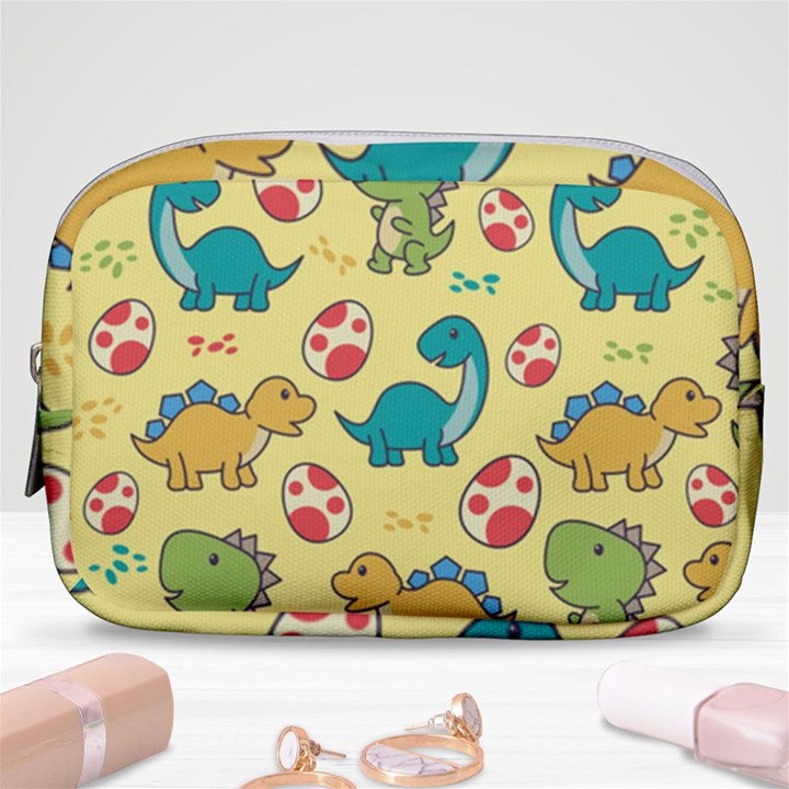 Seamless pattern with cute dinosaurs character Make Up Pouch (Small)