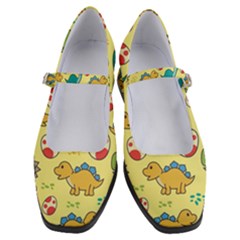 Seamless Pattern With Cute Dinosaurs Character Women s Mary Jane Shoes