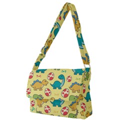 Seamless Pattern With Cute Dinosaurs Character Full Print Messenger Bag (l)