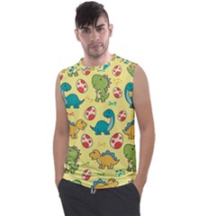 Seamless Pattern With Cute Dinosaurs Character Men s Regular Tank Top by Vaneshart