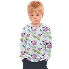 Watercolor Pattern With Lady Bug Kids  Overhead Hoodie by Vaneshart