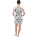 Watercolor pattern with lady bug Ruffle Cut Out Chiffon Playsuit View2