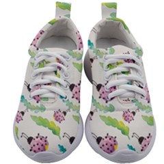 Watercolor Pattern With Lady Bug Kids Athletic Shoes by Vaneshart