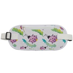 Watercolor Pattern With Lady Bug Rounded Waist Pouch