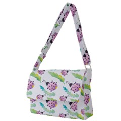 Watercolor Pattern With Lady Bug Full Print Messenger Bag (l)