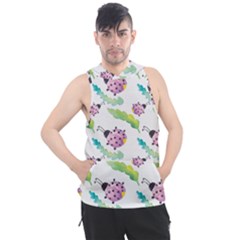 Watercolor Pattern With Lady Bug Men s Sleeveless Hoodie