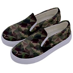 Abstract Vector Military Camouflage Background Kids  Canvas Slip Ons by Vaneshart