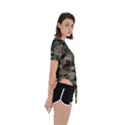 Abstract vector military camouflage background Asymmetrical Short Sleeve Sports Tee View3