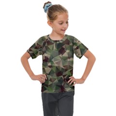 Abstract Vector Military Camouflage Background Kids  Mesh Piece Tee