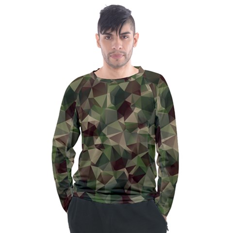 Abstract Vector Military Camouflage Background Men s Long Sleeve Raglan Tee by Vaneshart