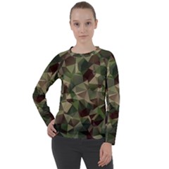 Abstract Vector Military Camouflage Background Women s Long Sleeve Raglan Tee