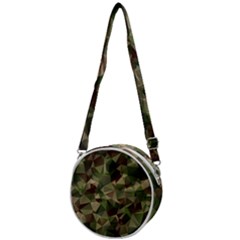 Abstract Vector Military Camouflage Background Crossbody Circle Bag