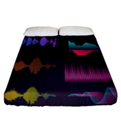 Colorful-sound-wave-set Fitted Sheet (queen Size) by Vaneshart