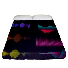 Colorful-sound-wave-set Fitted Sheet (king Size) by Vaneshart