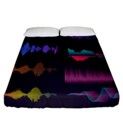 Colorful-sound-wave-set Fitted Sheet (california King Size) by Vaneshart