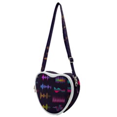 Colorful-sound-wave-set Heart Shoulder Bag