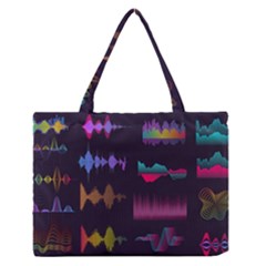 Colorful-sound-wave-set Zipper Medium Tote Bag by Vaneshart