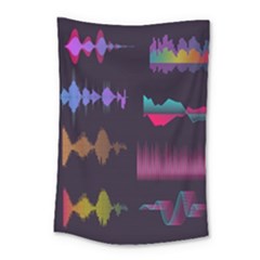 Colorful-sound-wave-set Small Tapestry by Vaneshart