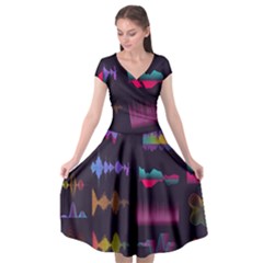 Colorful-sound-wave-set Cap Sleeve Wrap Front Dress by Vaneshart