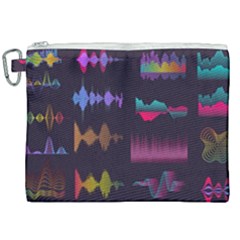 Colorful-sound-wave-set Canvas Cosmetic Bag (xxl) by Vaneshart