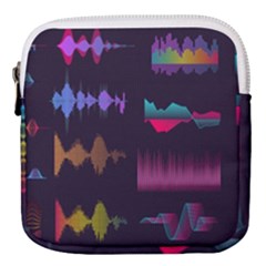 Colorful-sound-wave-set Mini Square Pouch by Vaneshart